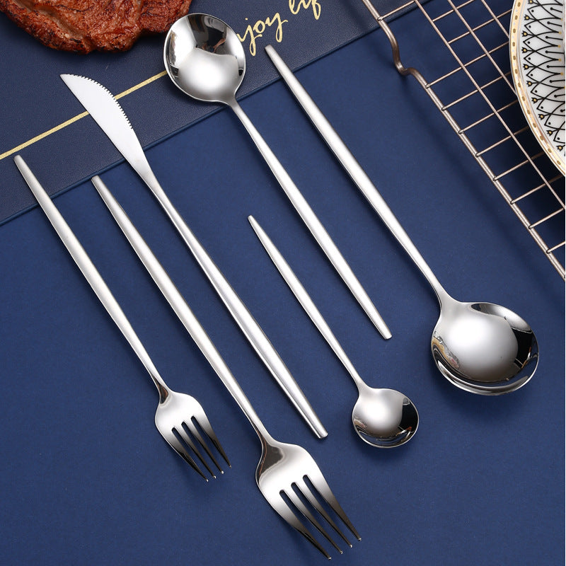 Nordic 304 stainless steel portuguese cutlery and spoon set creative western style hotel cutlery set amazon cross-border