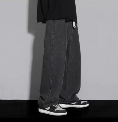 Straight leg jeans men's summer 2022 thin fashion brand loose drop wide leg drape mop pants casual pants