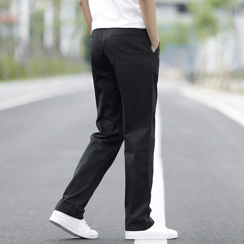 Cotton slacks men's 2025 new straight leg loose pants summer versatile business men's plus size trousers thin
