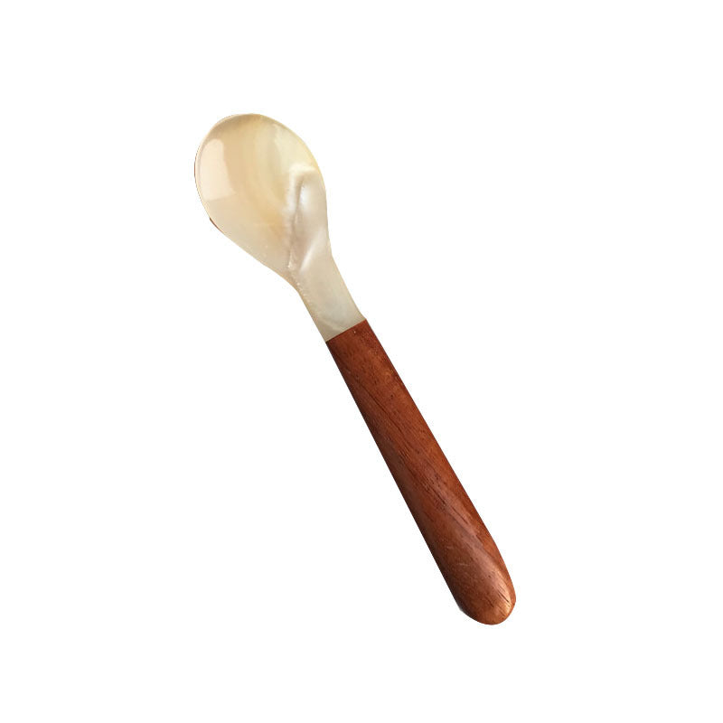 Sea shell spoon coffee ice cream cake home cute shell fork rosewood splicing caviar