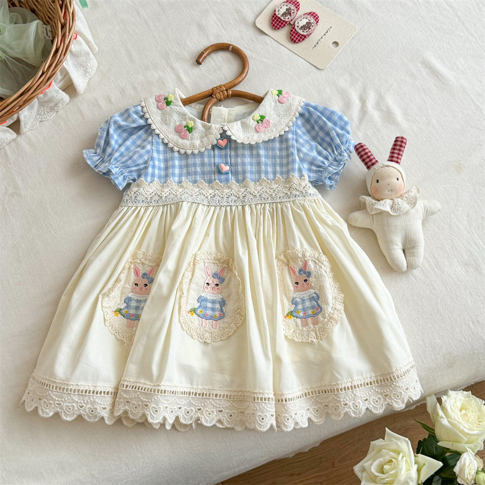 Ningli girl Lolita princess dress foreign style 2025 new summer girl baby rabbit police dress trend