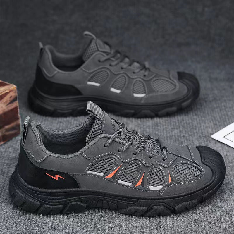 Soft Soled Shoes Men's 2025 New Anti-Slip and Wear-Resistant Labor Protection Shoes Outdoor Breathable Hiking Sports Men's Shoes Cross-border Wholesale