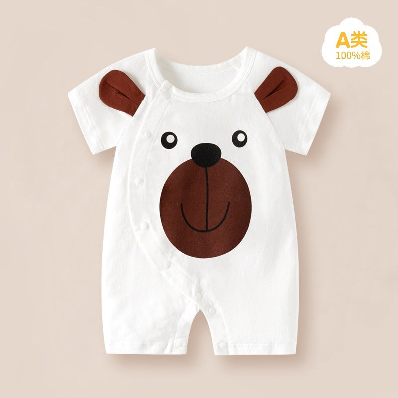 Cross-border exclusive for infant onesies, summer cotton short-sleeved baby Hayi may be super cute cartoon Hayi summer thin