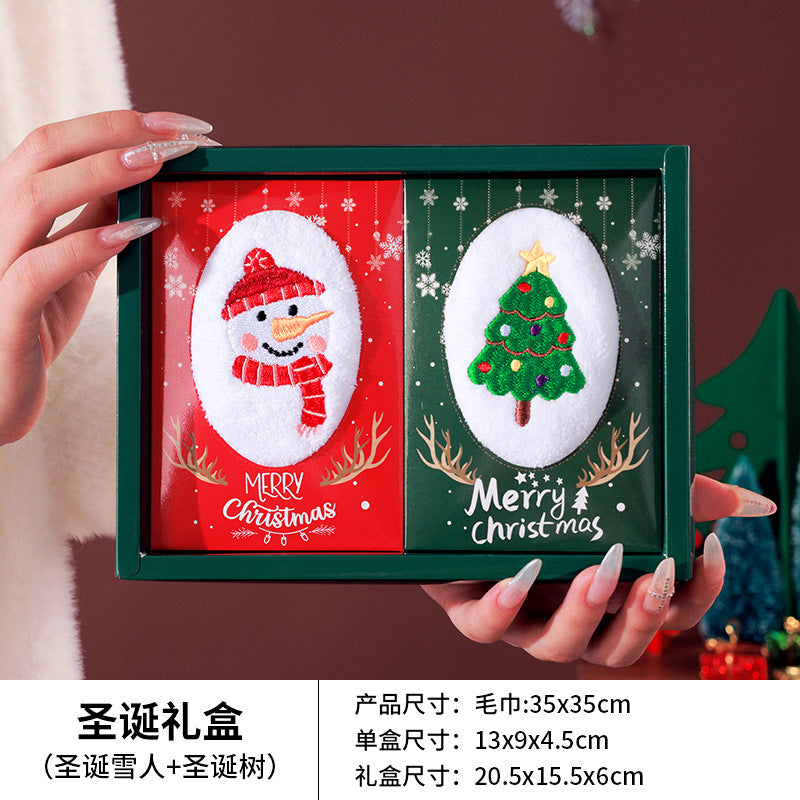 Cross-border Christmas creative towel gift box embroidery children's gift cartoon doll Christmas gift activity to customers