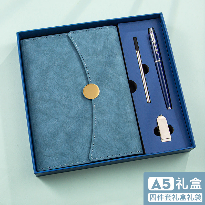 A5 tri-fold notebook gift box set business high-end book and pen company school gift can print logo gift
