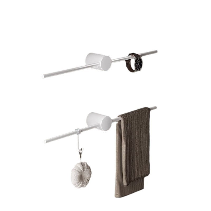 All copper cream wind white bathroom minimalist towel bar non-punch toilet single bar bath towel rack light luxury towel rack