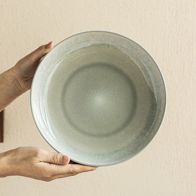 kiln shallow bowl japanese ceramic large bowl minimalist style tableware wholesale bowl household bowl round bowl large dish plate salad bowl