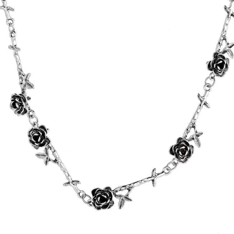 Black Camellia Rose Necklace Women's Light Luxury Niche Sweet Cool Girl Clavicle Chain Premium Girl Necklace Accessories