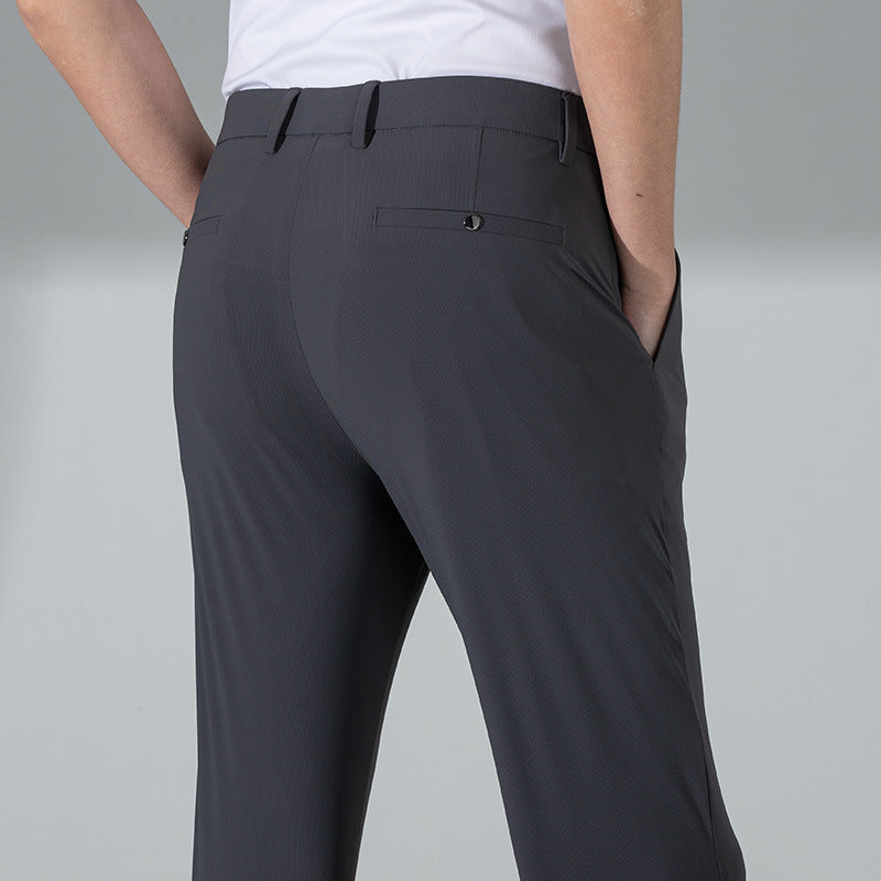 New summer men's slacks, ice silk thin trousers, young and middle-aged men's brand trousers, 5A grade antibacterial pants