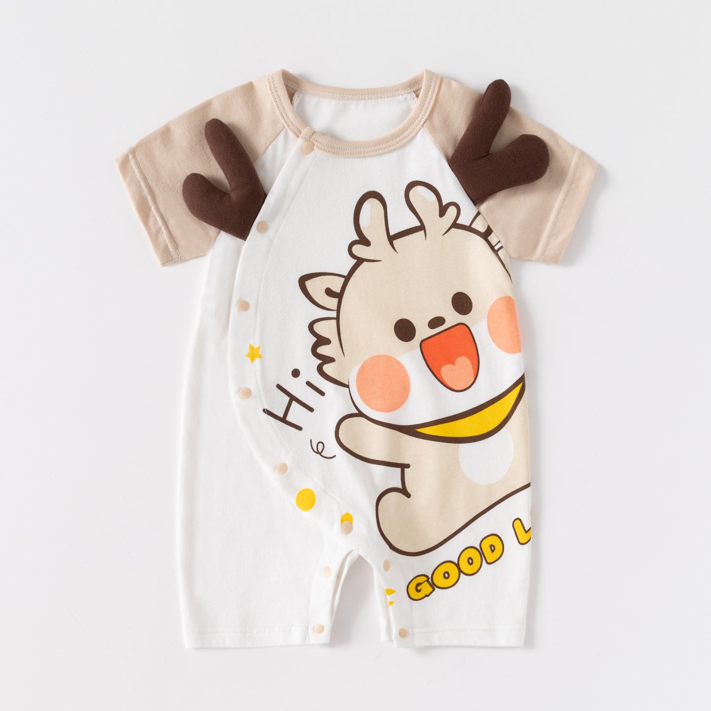 Cross-border exclusive for infant onesies, summer cotton short-sleeved baby Hayi may be super cute cartoon Hayi summer thin