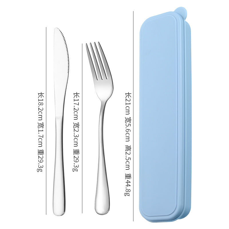 Creative stainless steel portable cutlery knife, fork and spoon three-piece set of home simple student outdoor creative set gifts