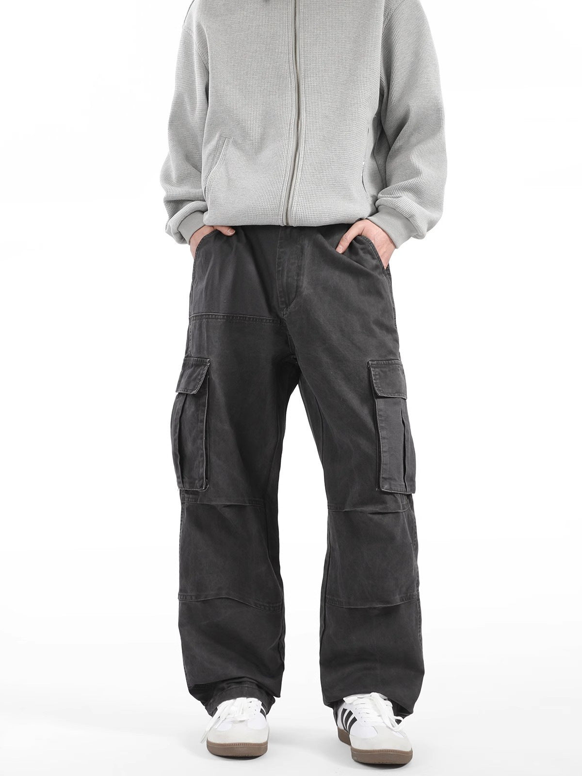 Cargo pants men's 2025 spring and autumn new American retro multi-pocket heavyweight handsome loose straight-leg casual long pants