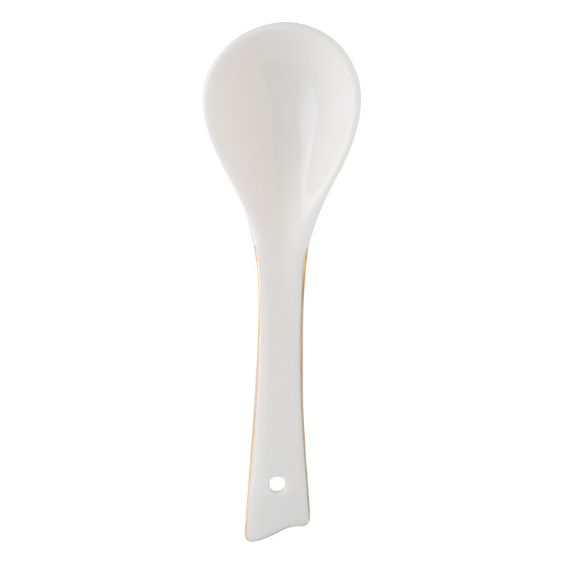 Phnom Penh small soup spoon home drink soup spoon meal small spoon porridge spoon eat noodle spoon commercial ceramic spoon restaurant