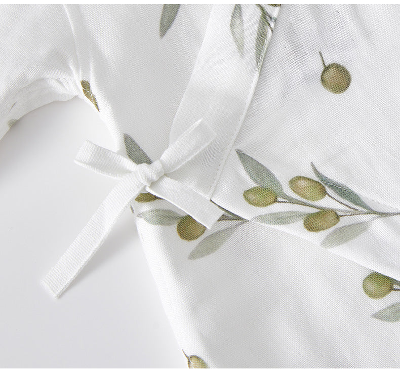 Silk gauze hayi, summer baby onesie, thin air-conditioned clothes, newborn baby girls, monk clothes, short-sleeved climbing clothes