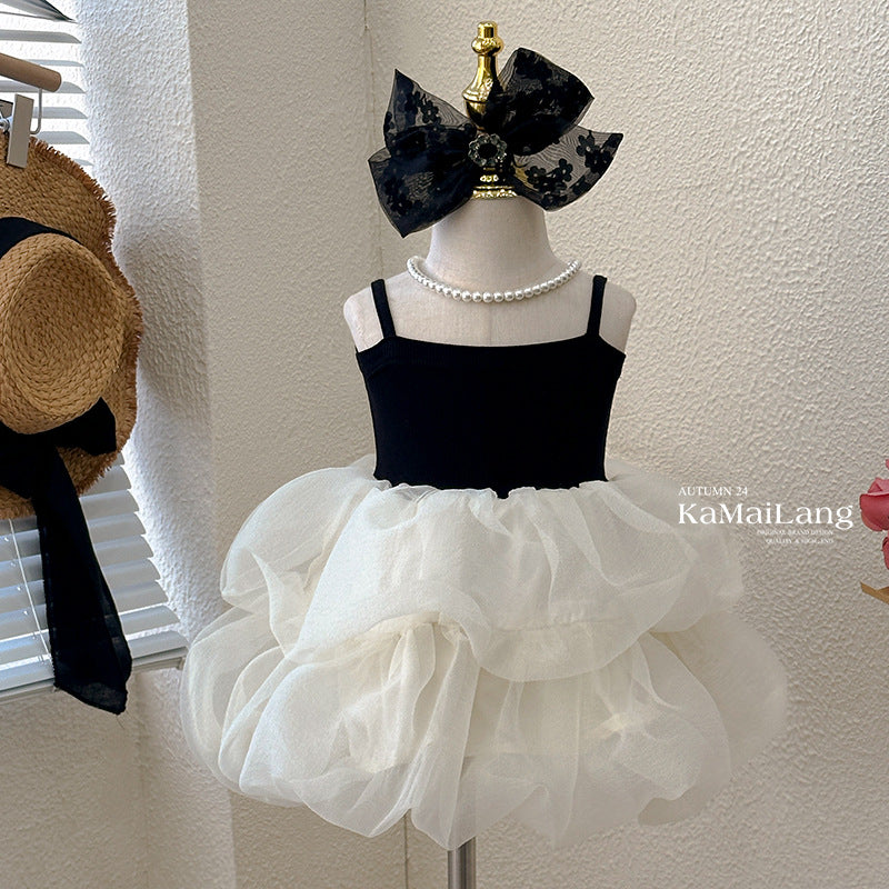 Girls' dress summer 2025 new foreign hot girl birthday puff skirt sundress princess dress