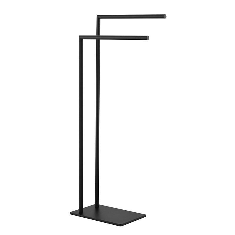 Bathroom Black Floor Towel Rail No Punching Toilet Bathtub Side Double Vertical Bar Stainless Steel Bath Towel Rack Removable