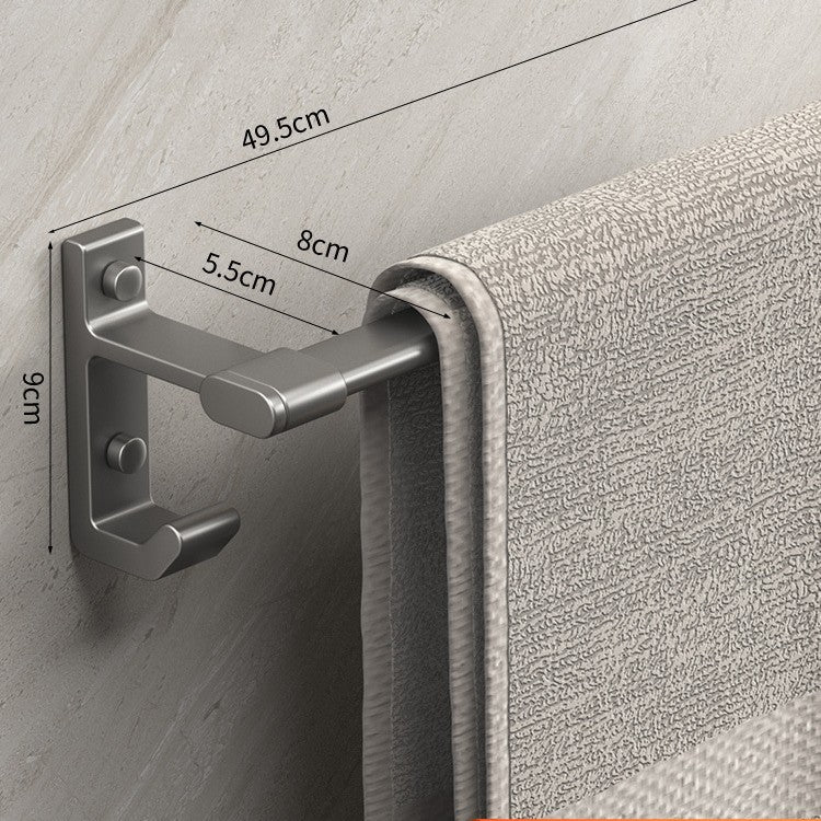 Towel rack toilet no punching bathroom shelf toilet shower room glass door hanger towel rod bath towel rack