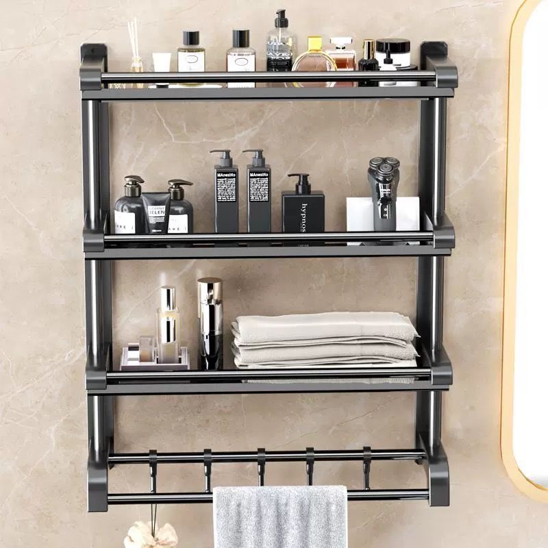 Toilet, toilet, bathroom, stainless steel, multi-layer towel rack, bath towel holder, shelf, washroom, wall-mounted shelf