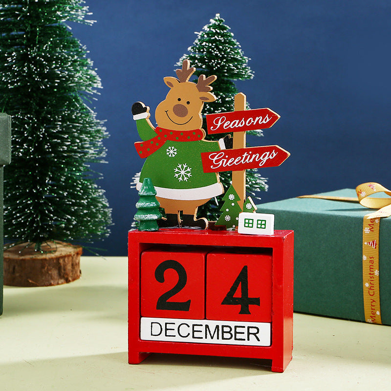 Christmas decorations wooden calendar ornaments Christmas countdown desk calendar table ornaments Christmas small gifts
