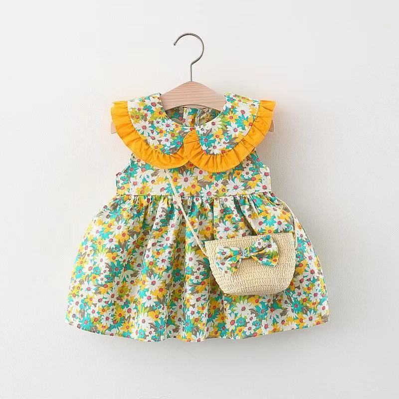 Children's 2022 foreign cute skirt girls' baby sleeveless printed dress summer girls' skirt drop shipping 1071