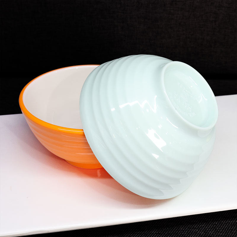 Melamine two-color rice bowl Japanese melamine porridge bowl Hot pot fast food 4.5 inch small bowl children's steamed vegetable bowl
