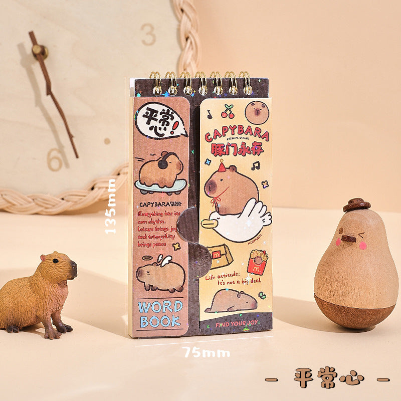 Capibala's high-value English word book can cover the memory book, pocket pocket, small coil notepad