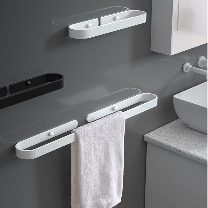 Punching-free space aluminum towel slippers draining toilet towel hanging rod wall hanging wall hanger bathroom towel rack