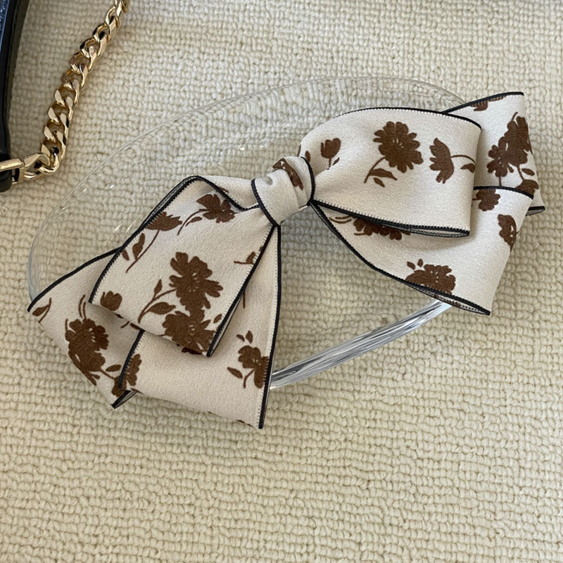French temperament, floral bow, hairpin, female back of the head, half-tie low ponytail, spring clip, Maillard style accessories