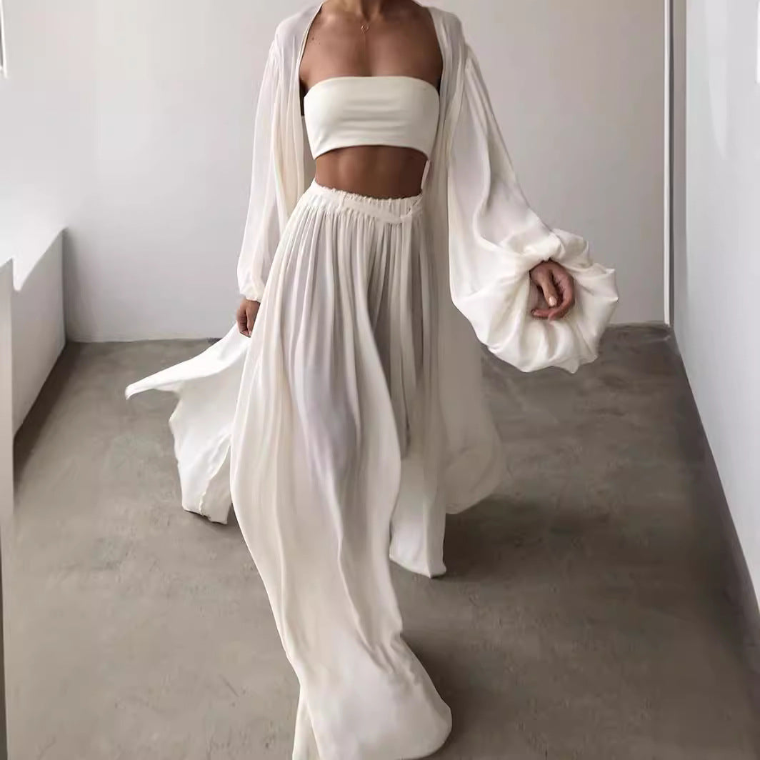 Cross-border Amazon fashion new European and American women's spring and summer sexy jacket 3-piece set