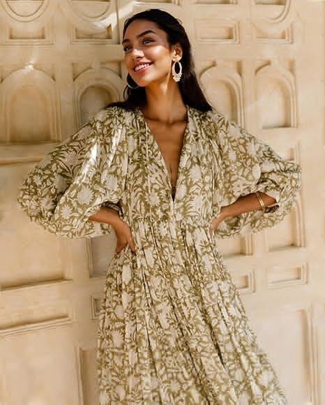 Amazon AliExpress cross-border hot selling personality literary and artistic European and American style people cotton floral fashion printed dress