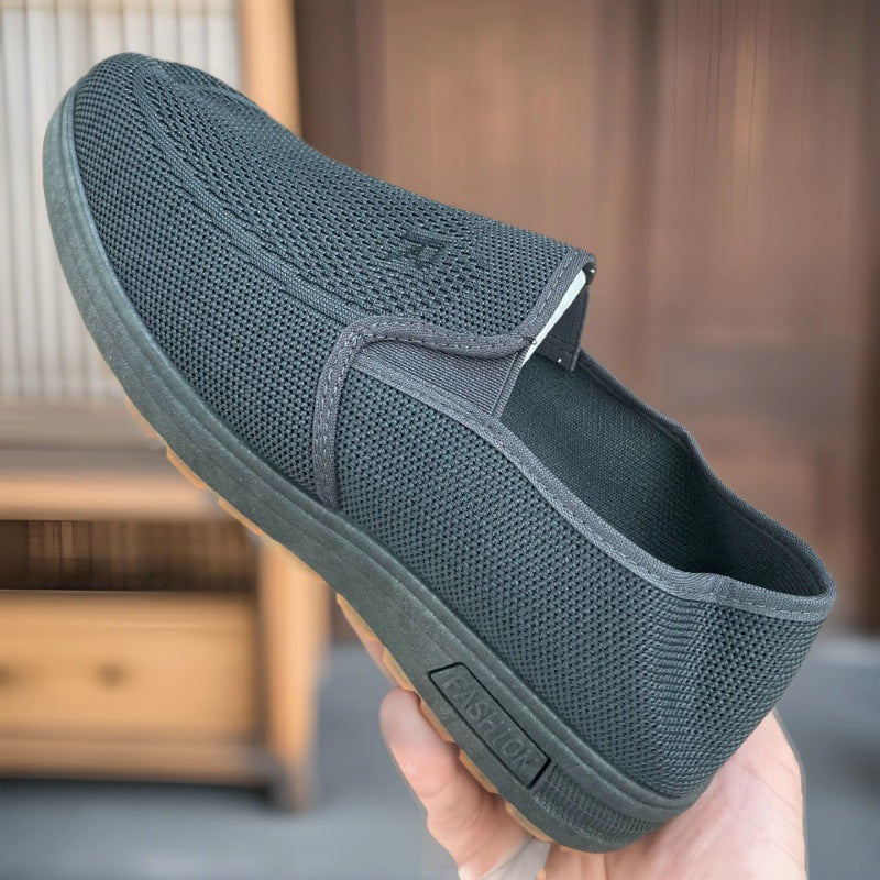 2024 Men's Shoes Spring Casual Shoes New Lightweight and Breathable Versatile Canvas Shoes Men's One-Foot Old Beijing Cloth Shoes