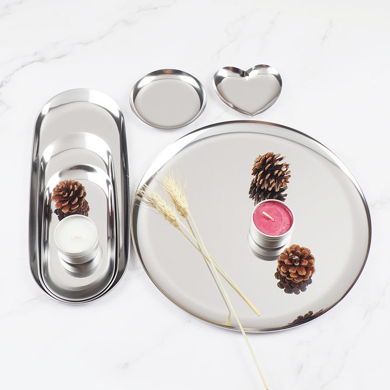 Stainless steel gold oval plate