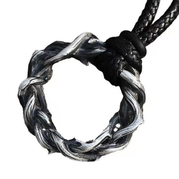 Cross-border jewelry, men's thorn necklace, retro niche design, pendant, personality trend, boyfriend, versatile clavicle chain