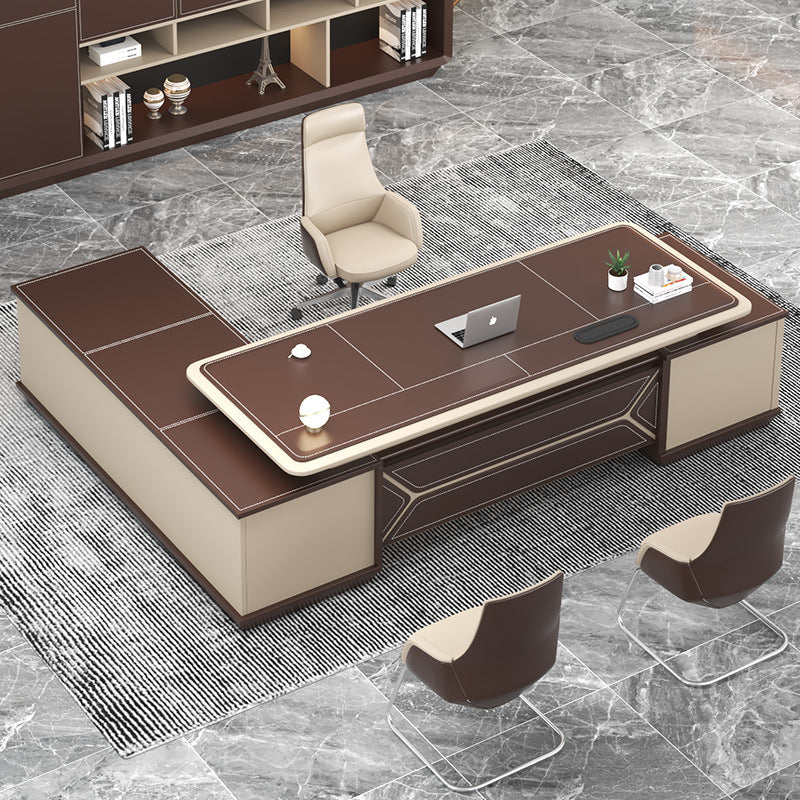 High-end atmosphere, boss desk, simple modern fashion, president desk, desk and chair combination, light luxury executive desk office
