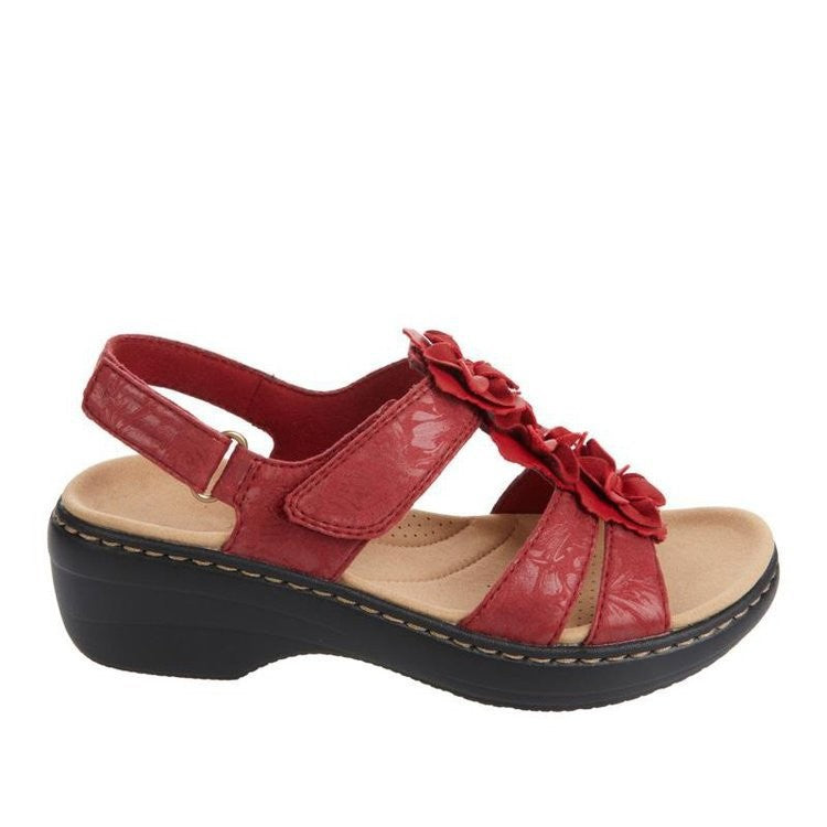 Foreign trade plus size sandals summer 2023 new European and American cutout wedge fish mouth flower buckle casual sandals