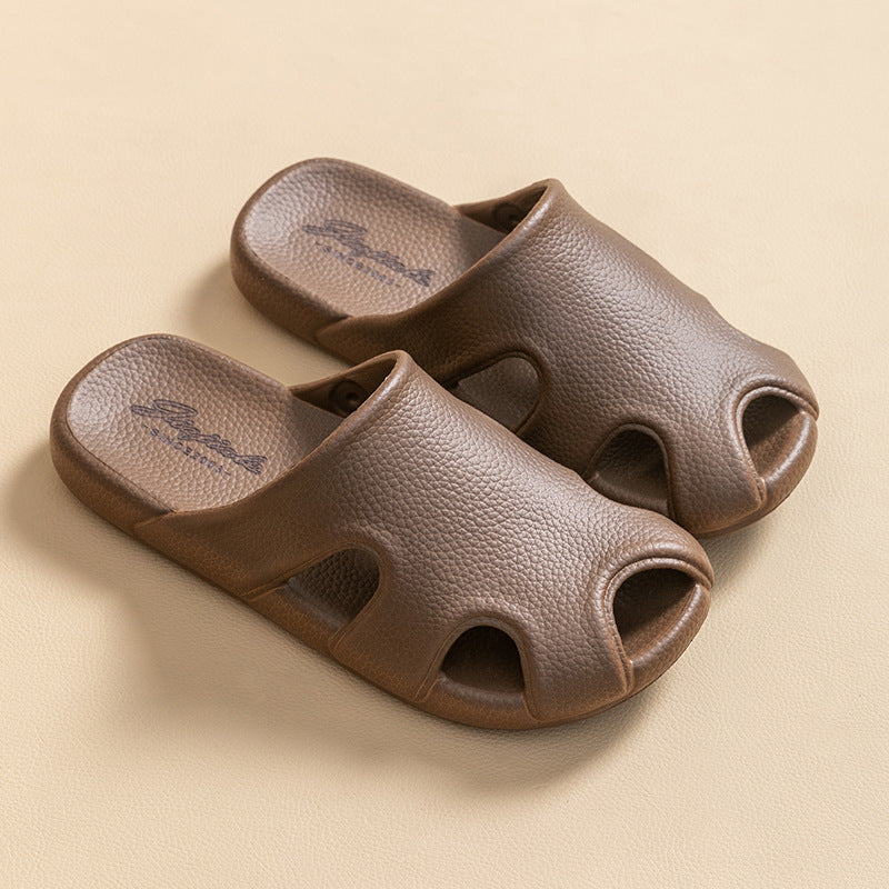 Jiajiale summer men's slippers, indoor home bathroom, bath, non-slip, simple simple solid color exterior wear, trendy Baotou sandals