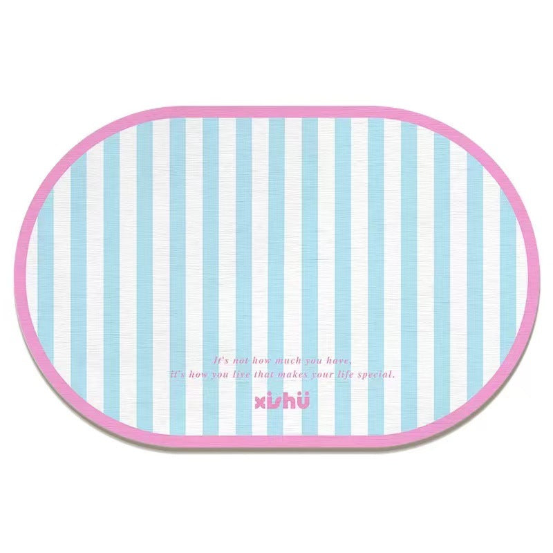 Soft diatom mud absorbent mat, bathroom door floor mat, cream style bathroom floor mat, sink bathroom anti-slip mat