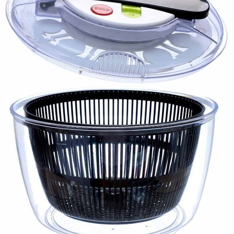 Press-type salad spin dry water throwing machine washing vegetable basin dehydration washing vegetable drain basket household coffee table fruit plate artifact