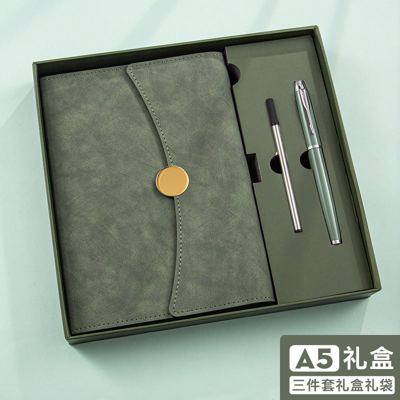 A5 tri-fold notebook gift box set business high-end book and pen company school gift can print logo gift