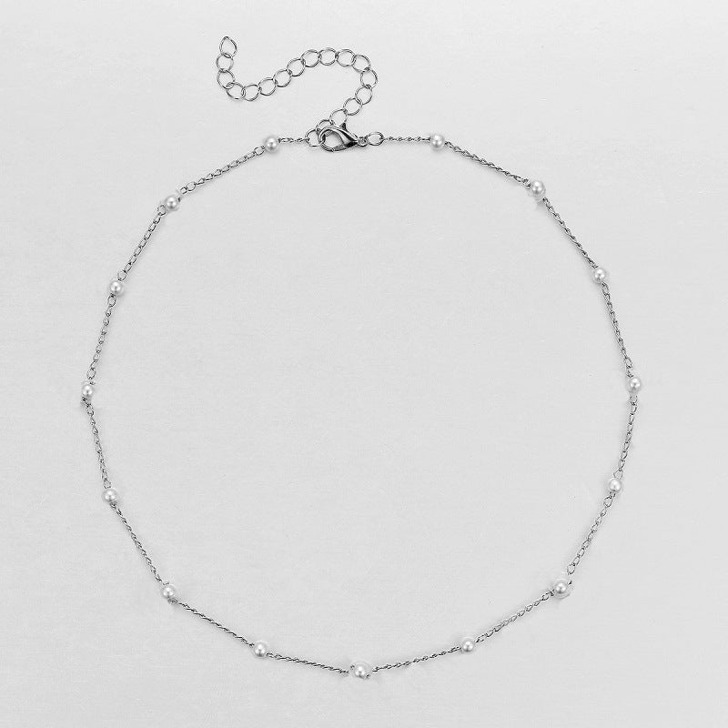 European and American fashion cross-border jewelry new pearl necklace fashion clavicle chain choker necklace neck jewelry women