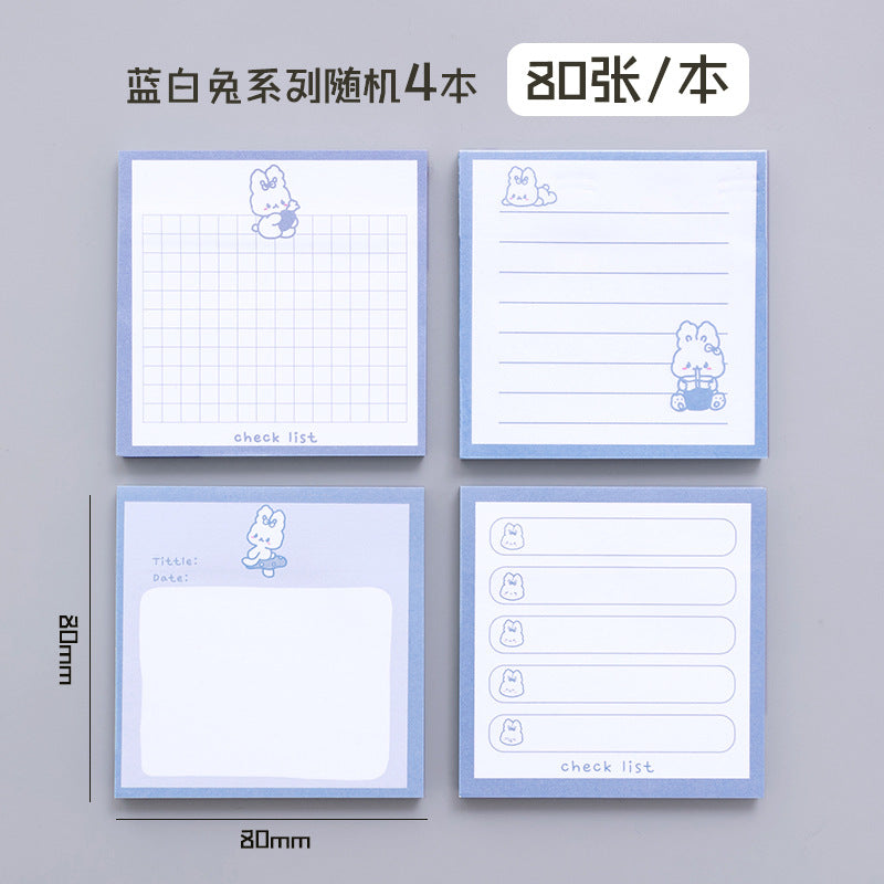 Pudding cream rabbit sticky sticky sticky simple ins style cute cartoon sticky note paper for primary school students with high face value