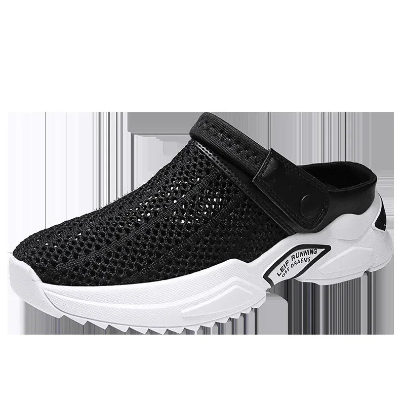 Cross-border men's shoes, breathable, ultra-lightweight, half-lift shoes, men's sandals, sports shoes, bag toe beach shoes, one-foot running shoes