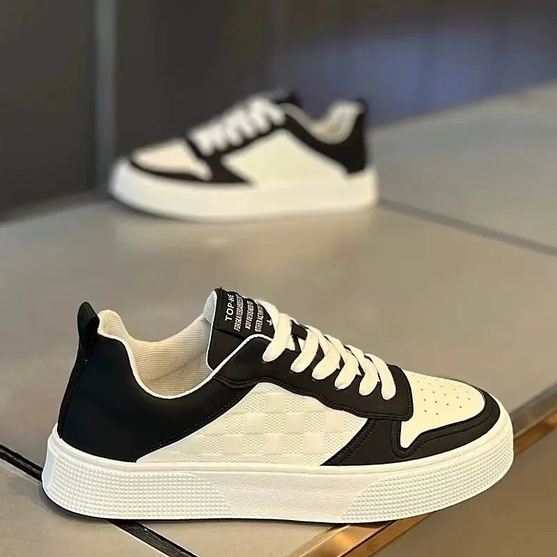 Panda color men's shoes spring breathable live broadcast men's board shoes casual leather shoes small white shoes tide shoes men's wholesale