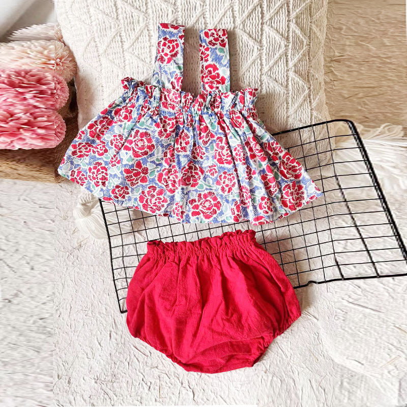 2025 Baby Summer Skirt Set Baby Girl Clothes 0-2 Years Old Baby Plaid Sundress Two Piece Set