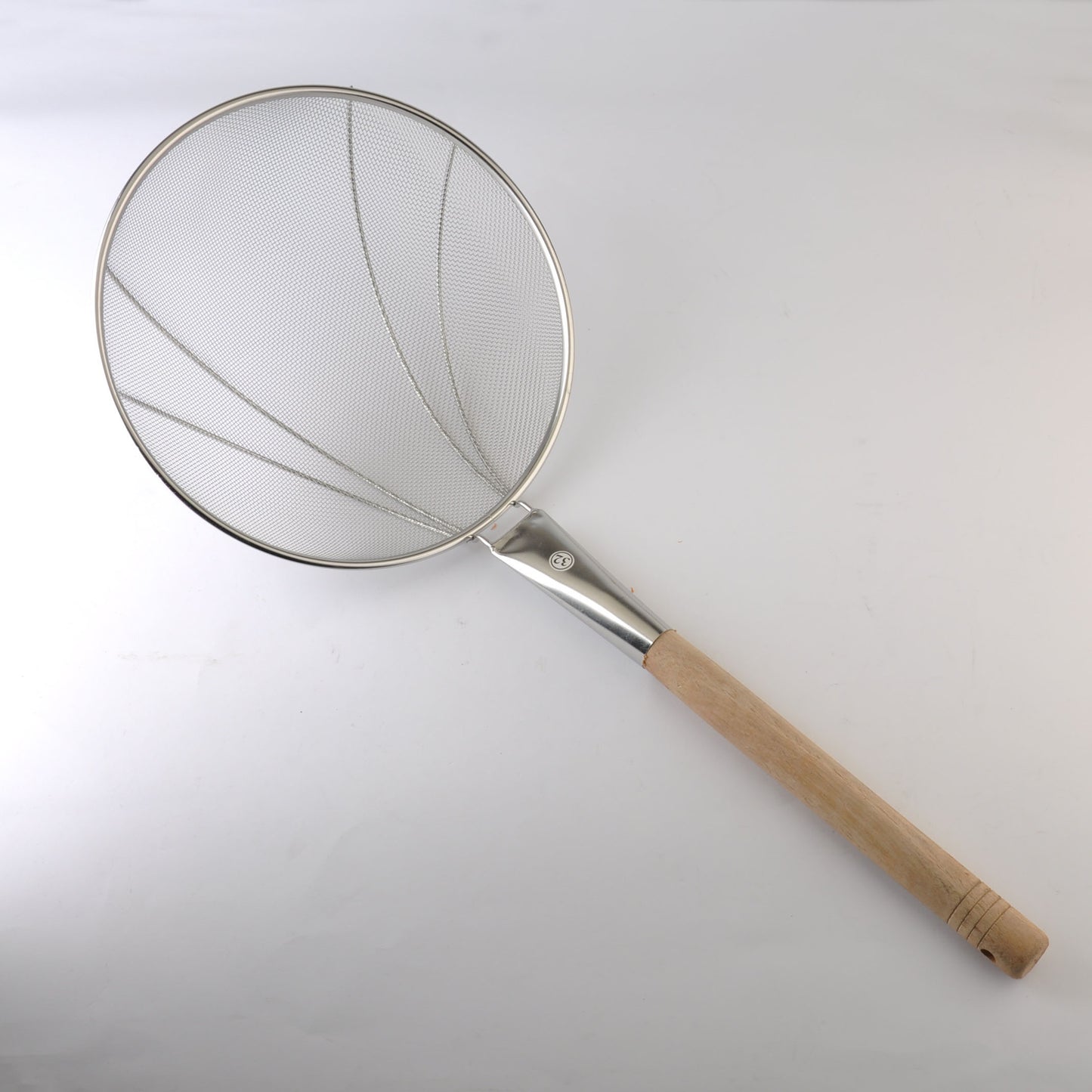 Direct supply stainless steel large colander hotel kitchen supplies line leak wooden handle reinforced mesh leak large basket fence screen screen