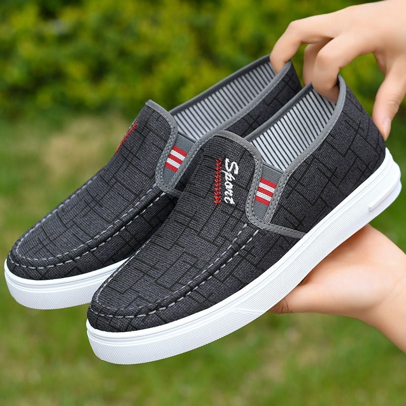 2024 Men's Shoes Spring Casual Shoes New Lightweight and Breathable Versatile Canvas Shoes Men's One-Foot Old Beijing Cloth Shoes