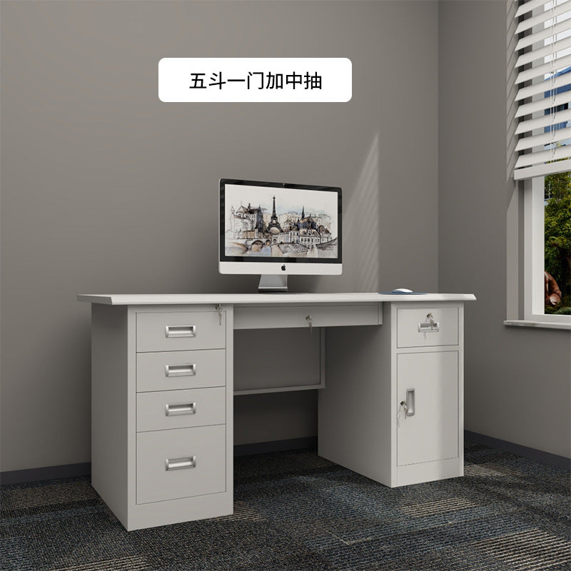 Steel Desk Simple Modern Employee Single Computer Desk Desk Financial Writing Desk With Lock Workbench Desk