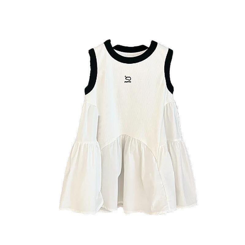 Girls' vest skirt summer new children's baby fashionable foreign princess dress little girl spliced sleeveless dress