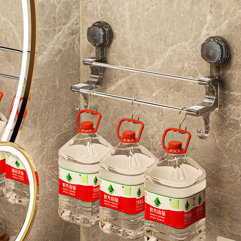 towel rack toilet non-punch toilet bathroom shelf suction cup strong towel rail bath towel holder hook
