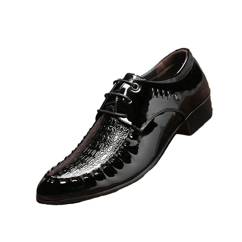 2025 New Men's Casual Small Foot Leather Shoes Work Shoes Handsome Korean Version Pointed Toe Spring and Autumn Barber Men's Shoes